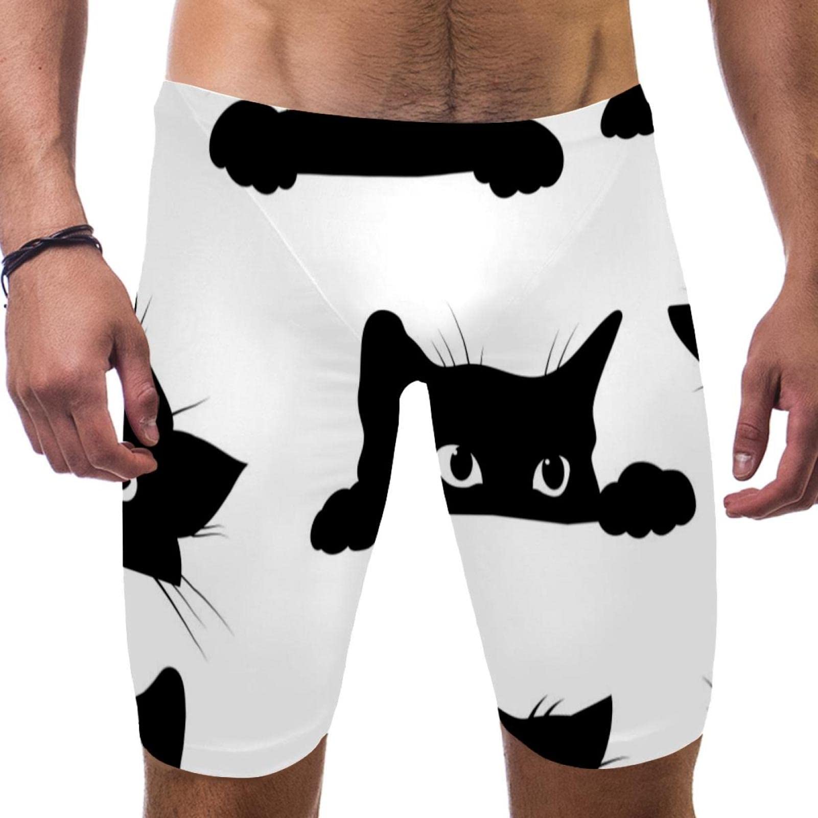 Bañador jammer de natación para hombre con estampado de gatos multicolor M 7
