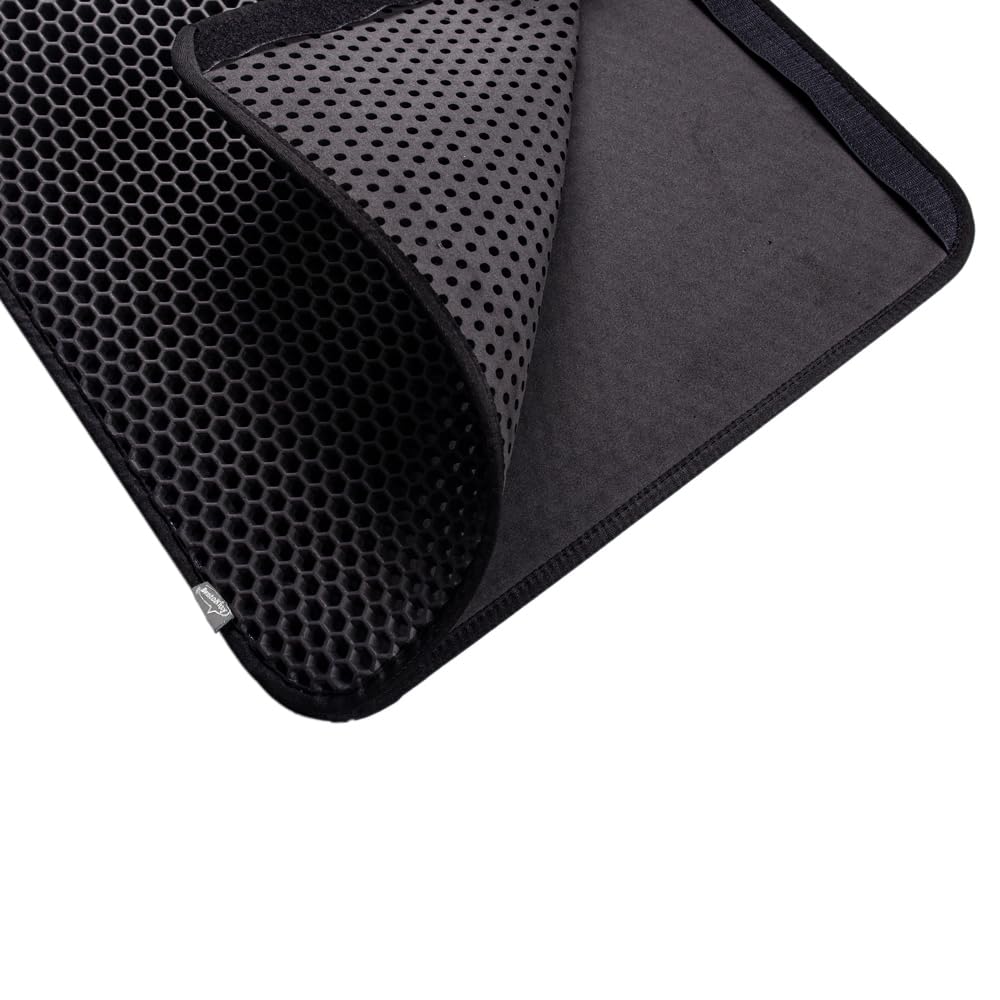 Katzenklo Matte XL (50x75 cm, Schwarz) - abwaschbar wasserdicht einfache Reinigung dank doppeltem Klettverschluss Katzenstreu Matte Katzenhygiene Katzentoilette Katzen WC