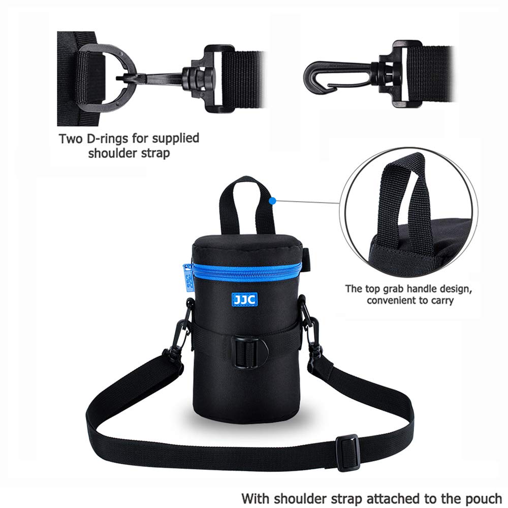 JJC Camera Lens Case Pouch Padded Bag Fits Lens up to 3.1 x 6.1 D x L | for Canon RF 85mmEF-S 55-250mmEF 75-300mmNikon Nikkor AF-S 55-300mm Lens & More Waterproof Polyester with Shoulder Stra product thumbnail 4