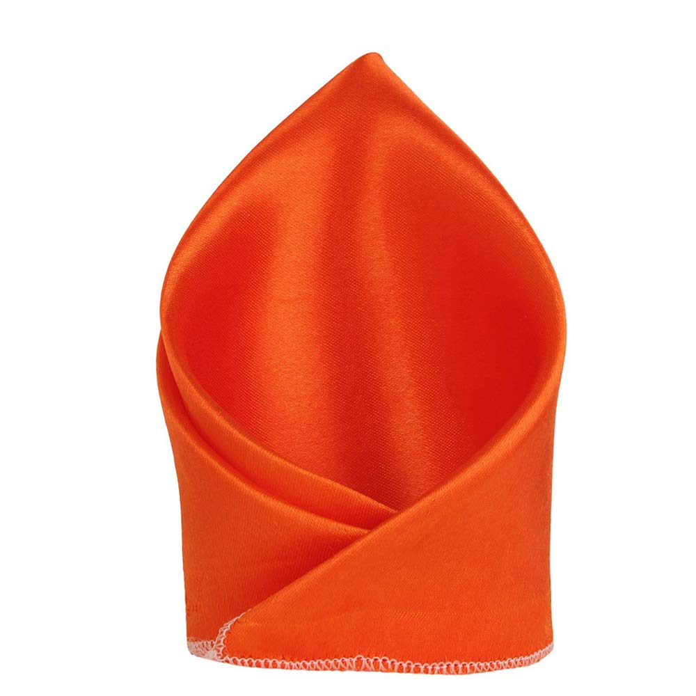 style along Orange Premium Mens Solid Micro Fiber Silk Satin Pocket Square Wedding Handkerchiefs-picture-51