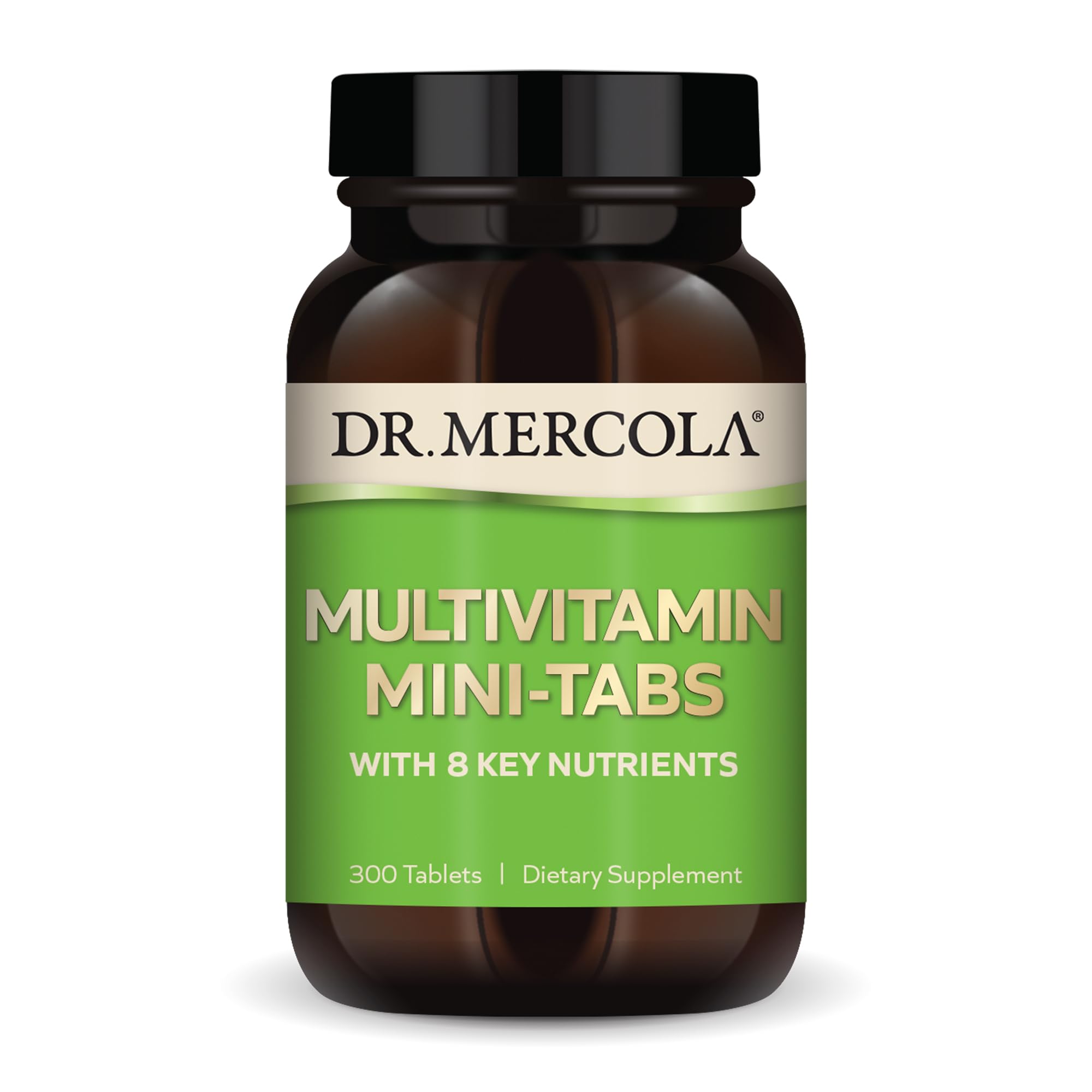 Dr. MercolaMultivitamin Mini-Tabs, 30 Servings (300 Tablets), with 8 Key Nutrients, Dietary Supplements, Supports Immune and Brain Health, Non-GMO