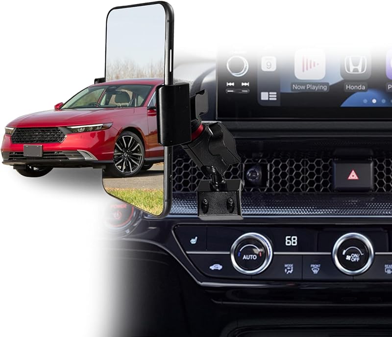 2026 Accord Vent Phone Mount for Honda Accord 2023 2024 2025 2026 Accessories | Aluminum Telescopic Air Vent Phone Holder |Thick Case Friendly Car Mount for iPhone 16/15 Pro Max, Galaxy S24