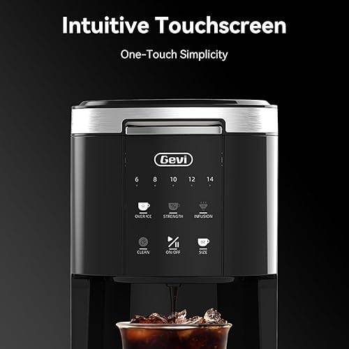 Miniatura 3 de Gevi Cafetera de una sola porción para K Cup y café molido, cafetera en cápsulas con depósito de agua de 40 onzas, tamaños de preparación de 6 a 14