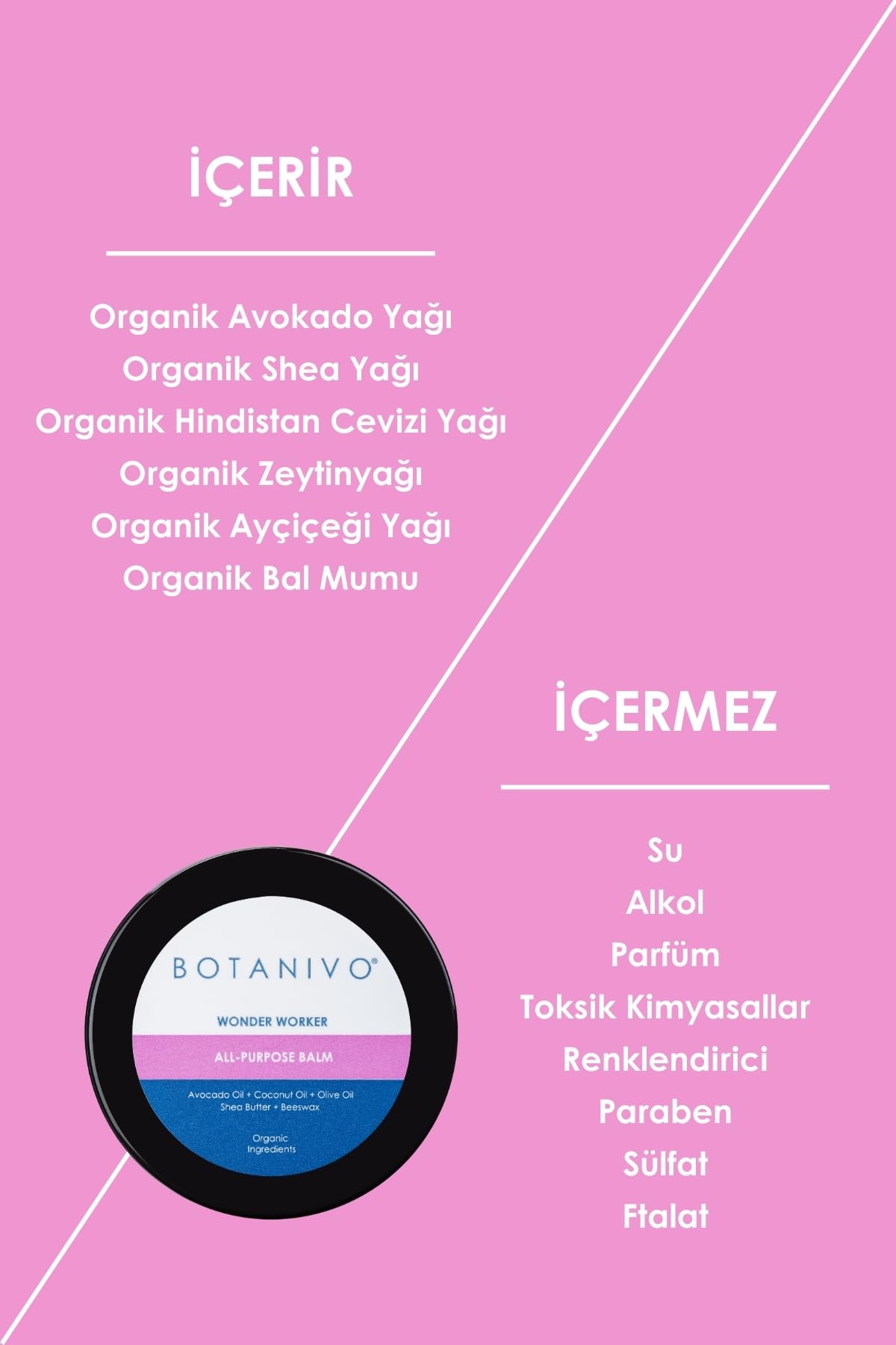 Botanivo Çok Amaçlı Wonder Balm | Nemlendirici, Besleyici, Yumuşatıcı | Organik İçerikli | 2x30 ml