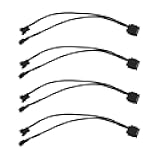 WELWIK 4PCS Black PC Fan Splitter 15 Pin SATA Connector Suitable for 3 or 4 Pin Motherboard/CPU Plug