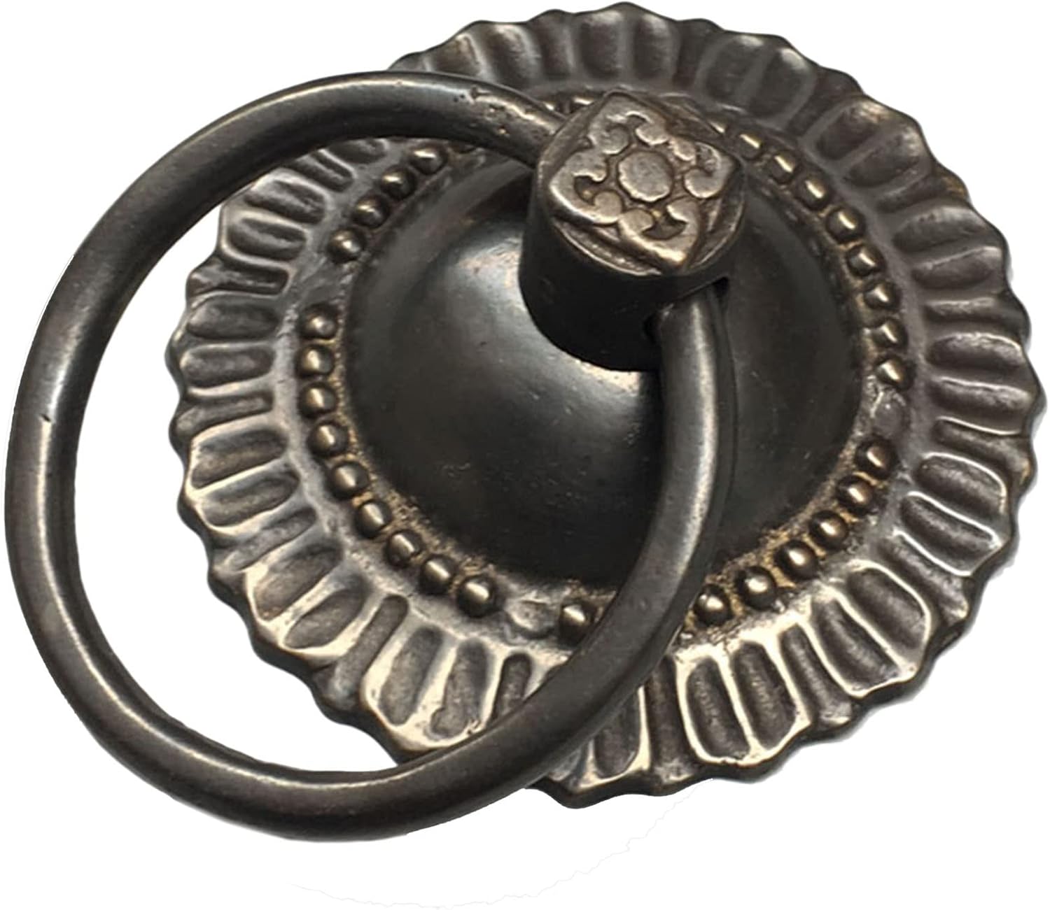 Brass Garden Fence Gate Knocker Front Door Knocker, Chinese Retro Traditional Furniture Door Hardware for Cabinet Cupboard Wardrobe (Color : Black)