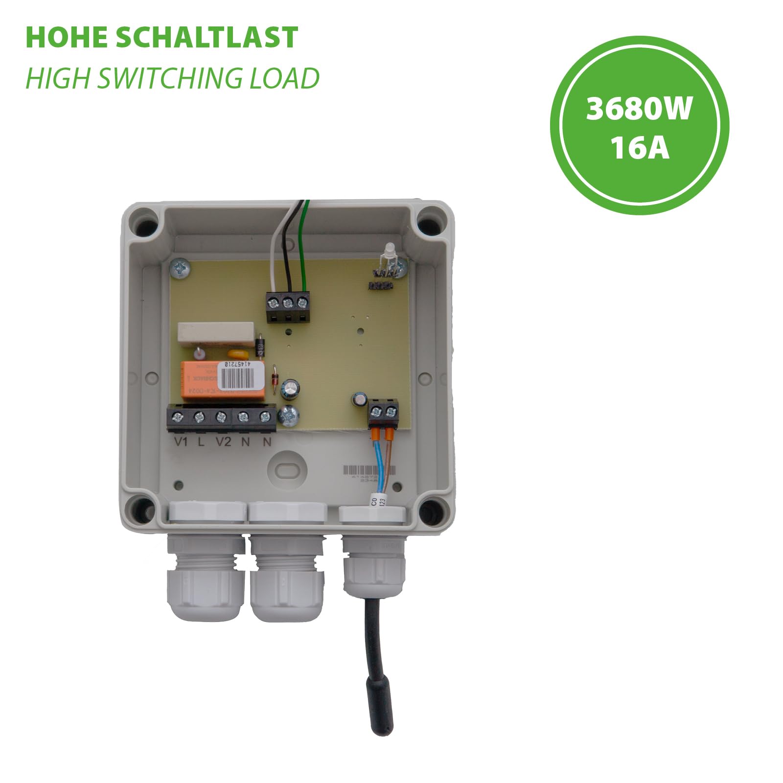 Régulateur de température TEV-3 en saillie - Thermostat avec sortie de commutation NC/NO - Capteur externe - Pour appareils de refroidissement et de chauffage