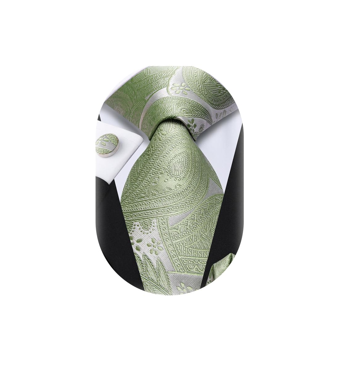 Dubulle Ties for Men Silk Mens Paisley/FloraL/Striped Necktie and Handkerchief Cufflinks Wedding