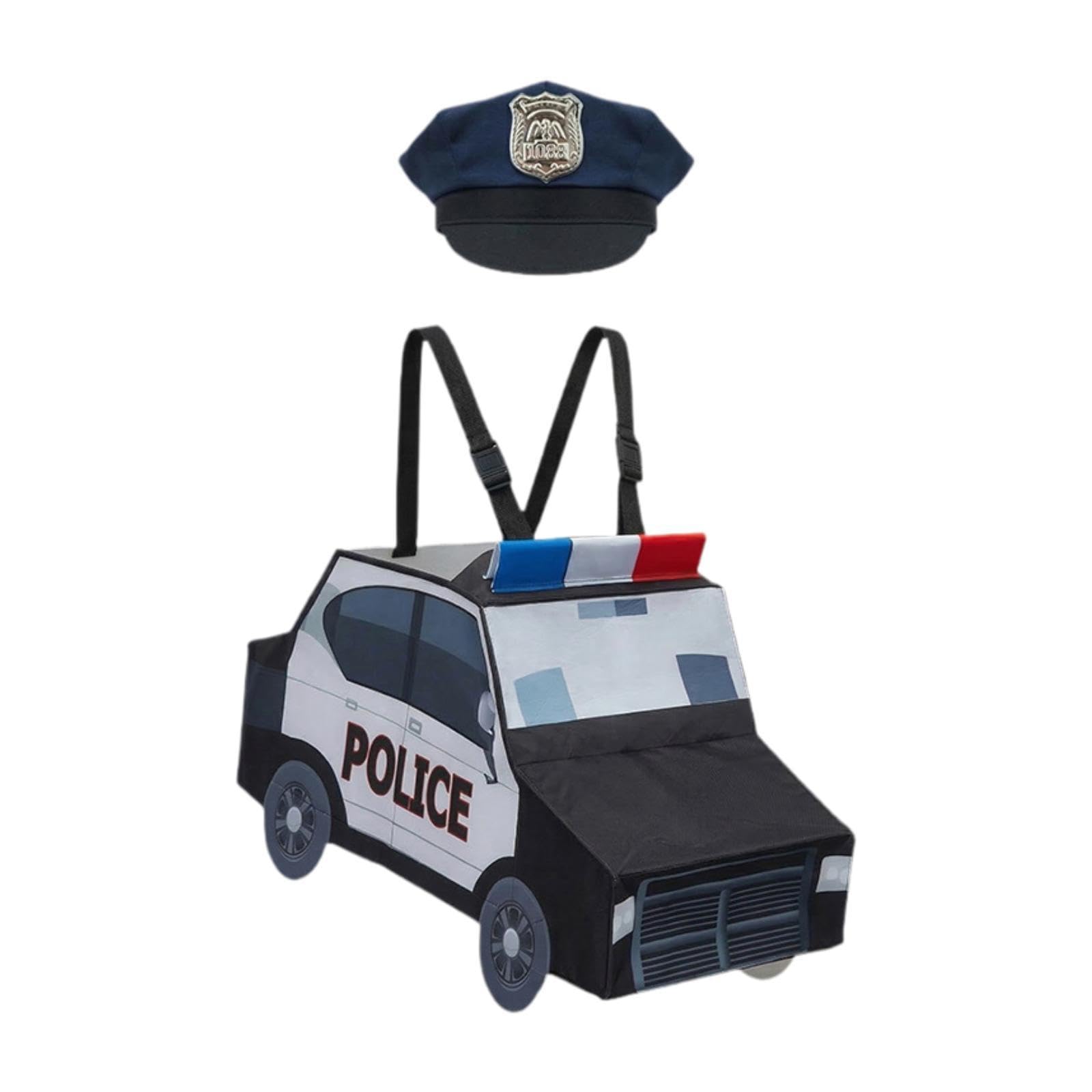 Costume di Halloween per Bambini, Costume da Auto di Carnevale di Halloween con Cappello, Auto della Polizia