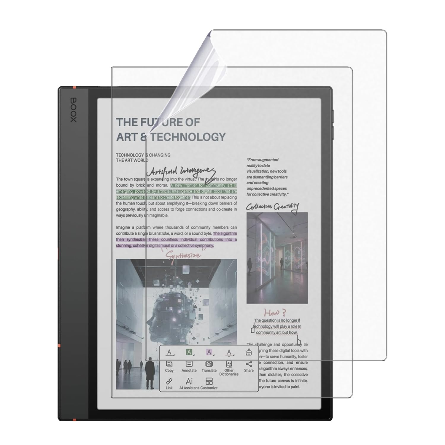 Pellicola Protettiva Soft PET Per Onyx BOOX Note Air 5C – 2 Pezzi, Anti-Graffio, HD Trasparente E Senza Bolle