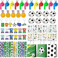Kaxulvoblig Football Party Bags Fillers,96pcs Football Party Favors for Kids Including Football Slap Bracelets Stickers Medals Bags Toys etc Football Birthday Favors for Decorations Supplies