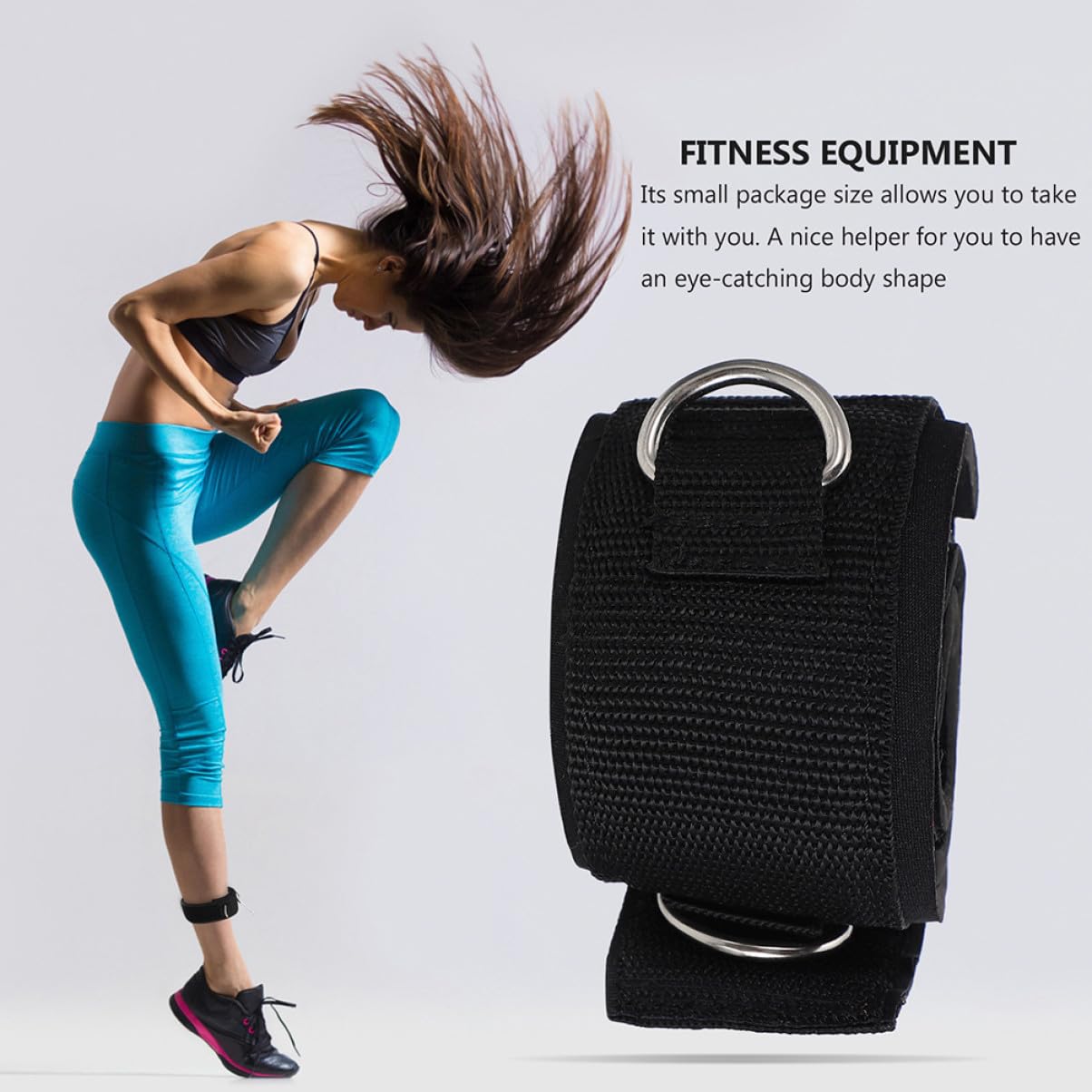 Cinghie Fitness per Coscia 2 Pezzi in Nylon Nero per Esercizio