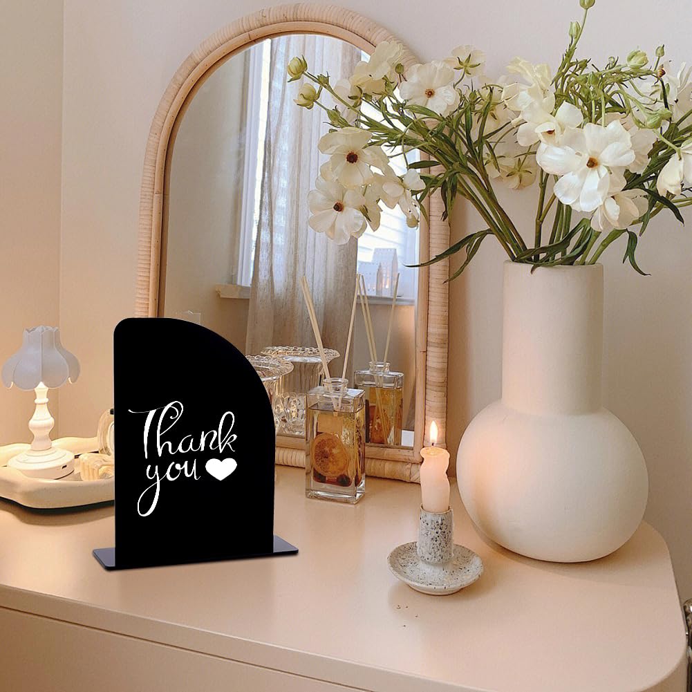 MAYJOYDIY 5 Set Schwarzes Acryl Halbbogenschild Mit Ständer Halbbogenschild Aus Acryl Blanko Und Sockel Tischkartenständer Für Tischnummern Bei Hochzeiten Beschilderung Geburtstagsfeiern Veranstaltung