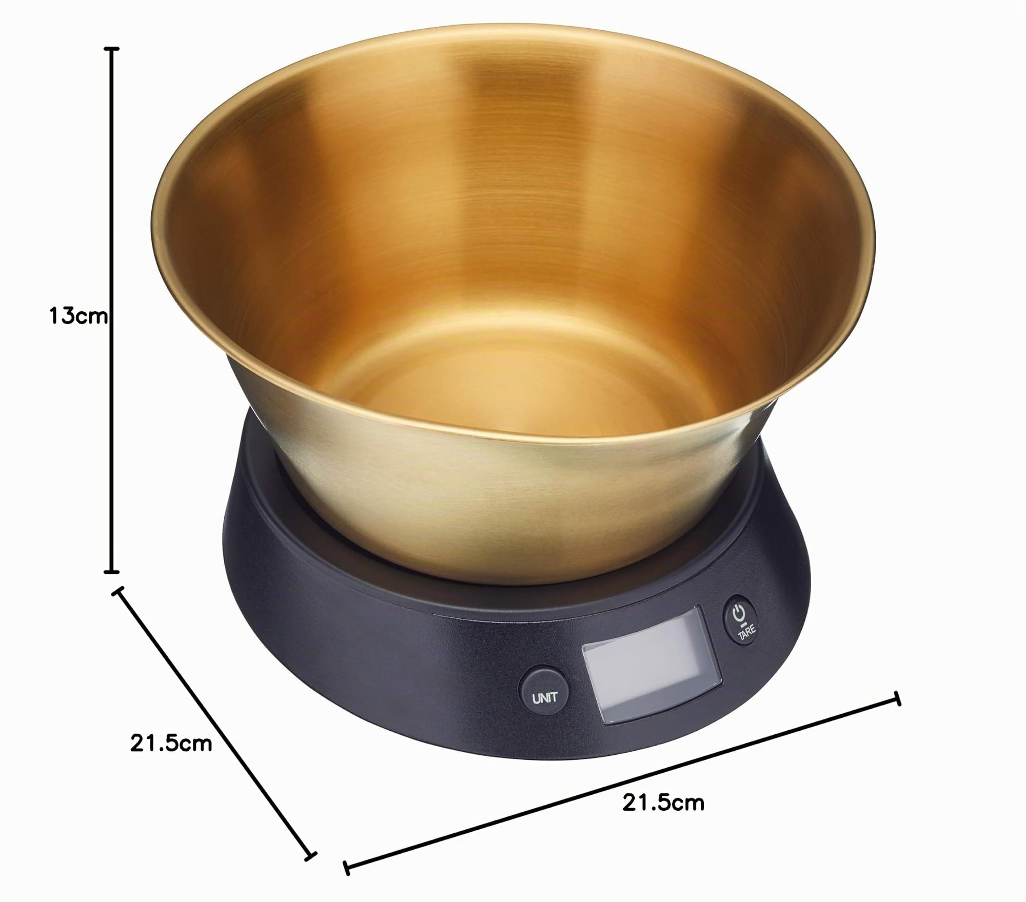 MasterClass Bilancia da cucina digitale con ciotola in confezione regalo, ottone/nero, 5 kg