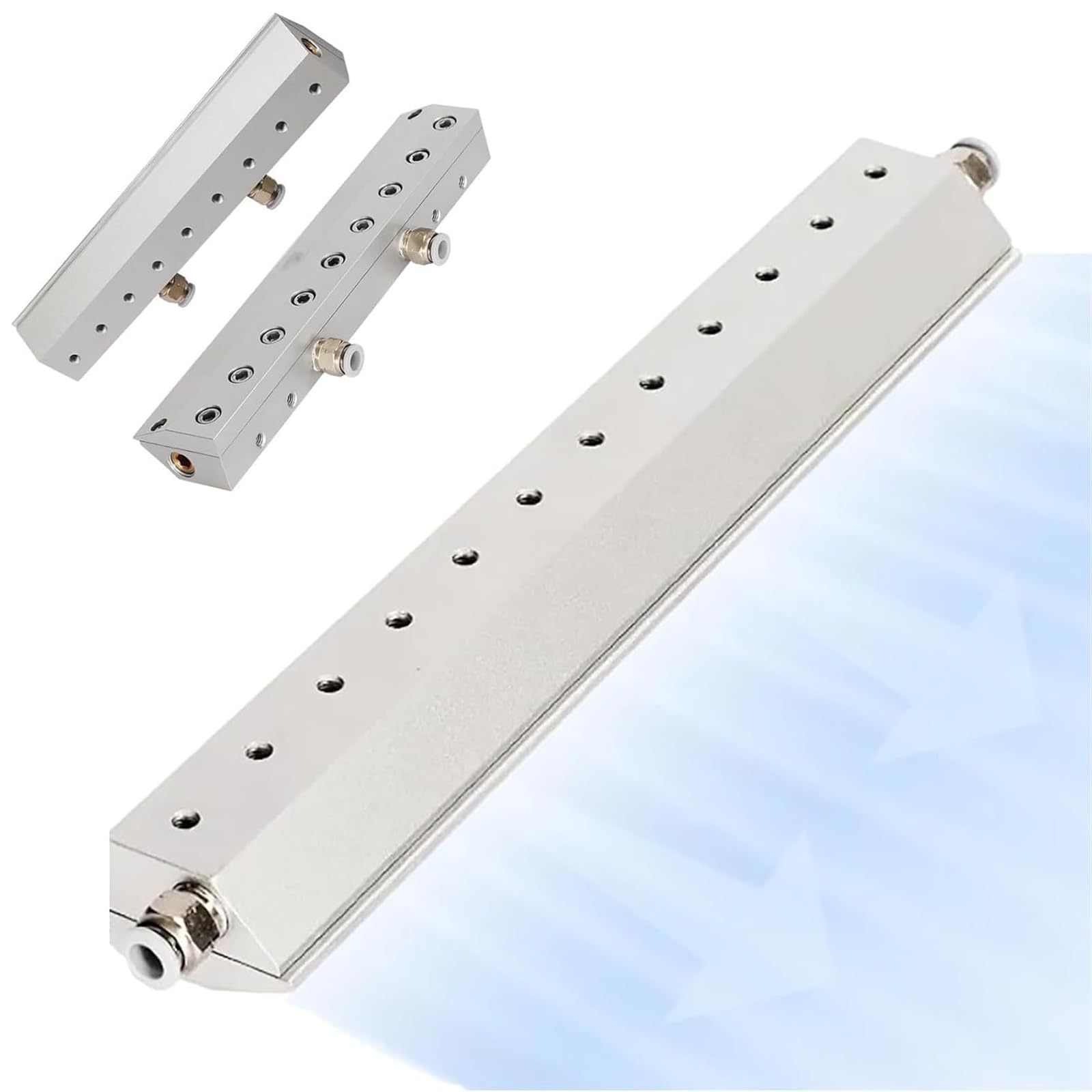 Soplador de cuchillo de aire, aleación de aluminio, hoja de soplado de polvo, rosca de 1/4 pulgadas para uso industrial, eliminación eficiente de polvo y agua, aislamiento de cortina de viento para