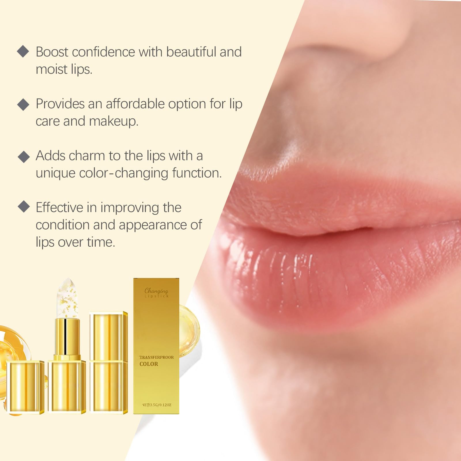 Wischfester, farbverändernder Lippenstift, pH-regulierend, langanhaltend und feuchtigkeitsspendend, kristallklarer Lippenstift mit temperaturabhängigem Farbwechsel, nicht klebrig. (12PCS)