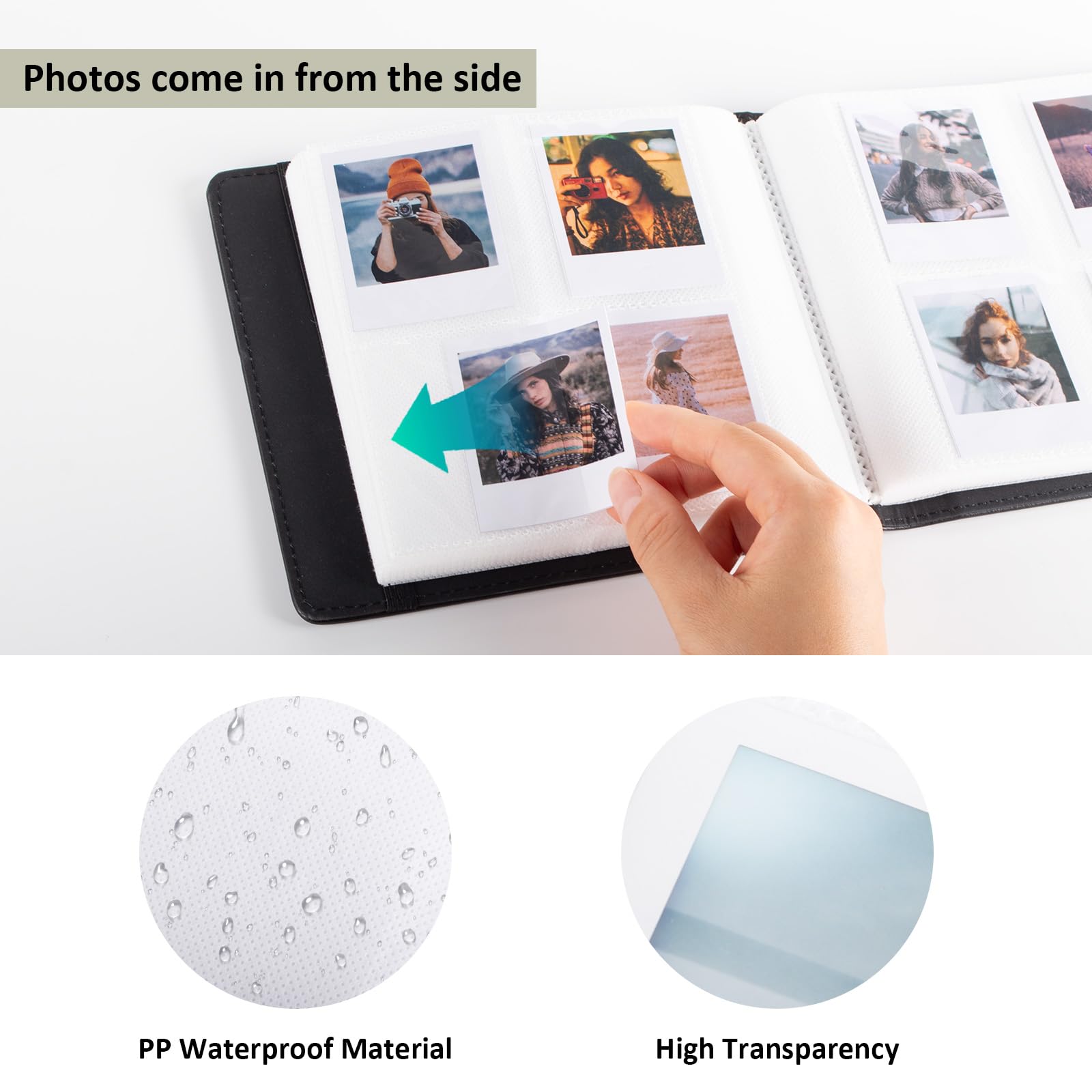 MUZIRI KINOKOO Album fotografico con 288 tasche per fotocamera istantanea Polaroid GO, album di grande capacità in pelle sintetica per fotocamera Polaroid Go, 6,2 x 5,3 cm, album fotografico souvenir