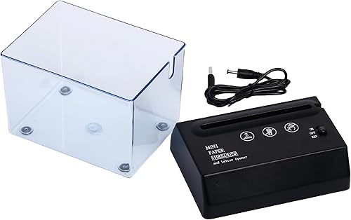Miniatura 3 de Trituradora de papel automática portátil - Mini cortador de documentos USB, máquina de corte de tiras para papelería de oficina, negro