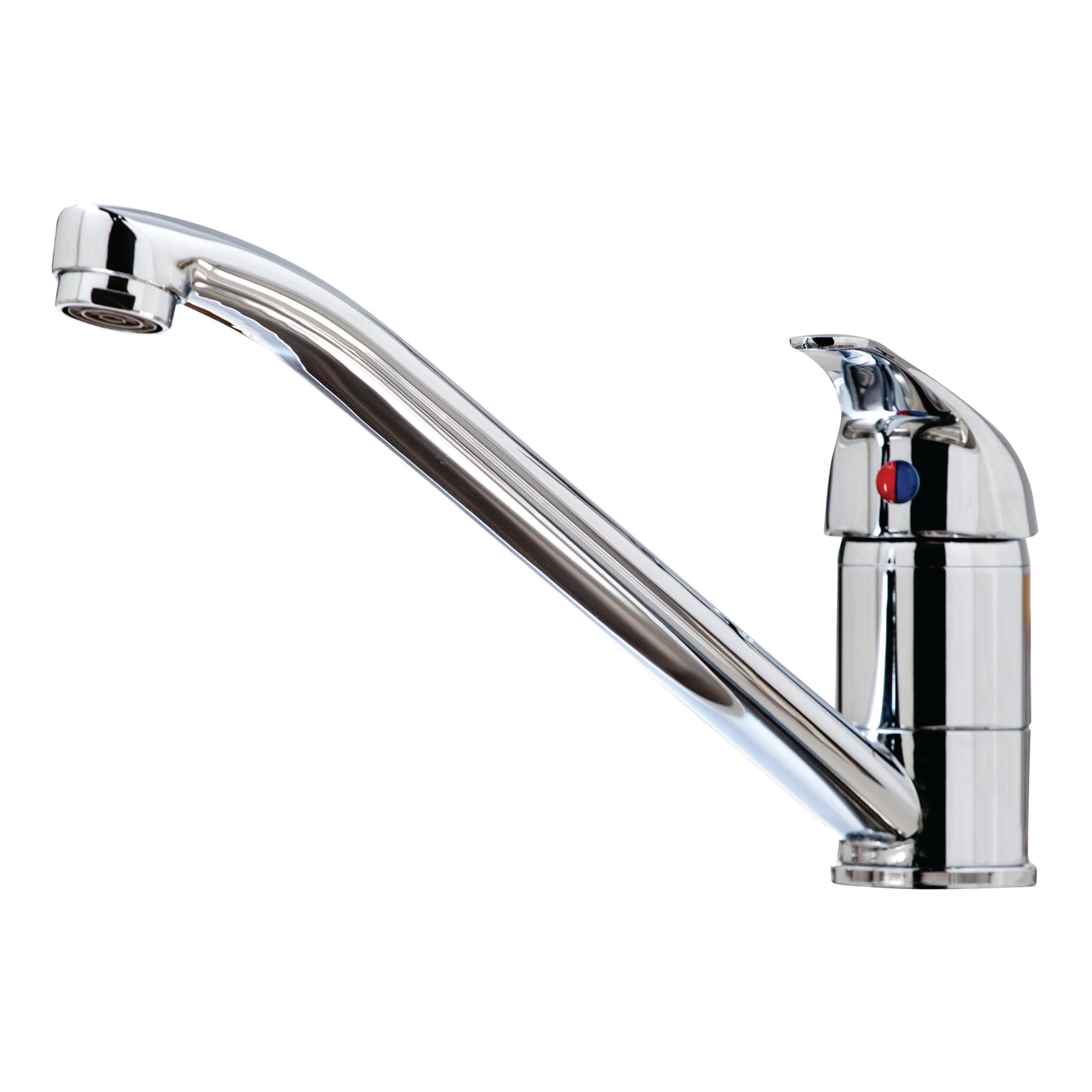 The Home Store Chrome Aruba Kitchen Tap Deck Mounted Lever Swivel Spout Mono Mixer