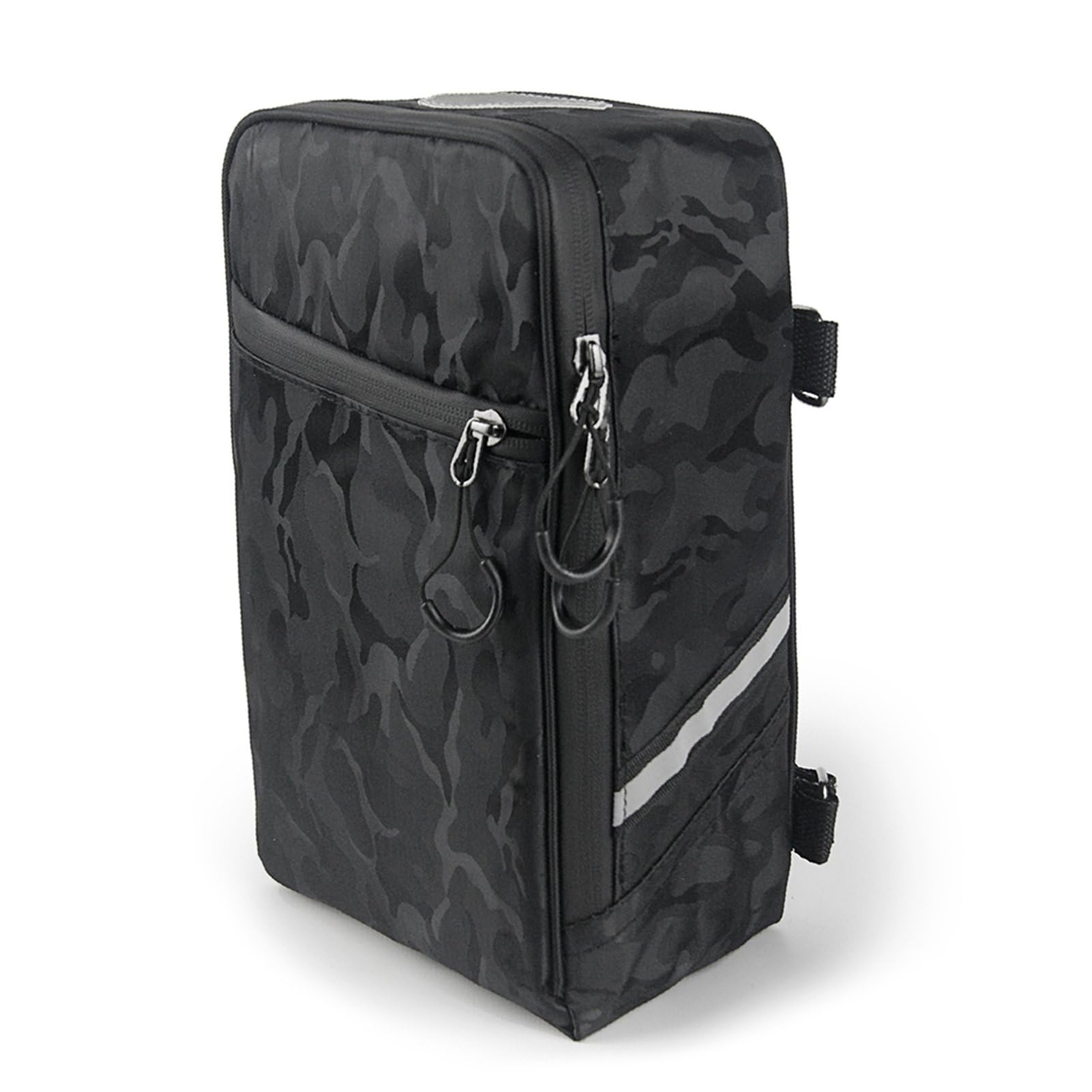 Borsa per portapacchi posteriore per bici da 5 litri Borsa per portabagagli per bicicletta resistente all'acqua con accenti riflettenti e cinghie regolabili Ideale (Camuffare)