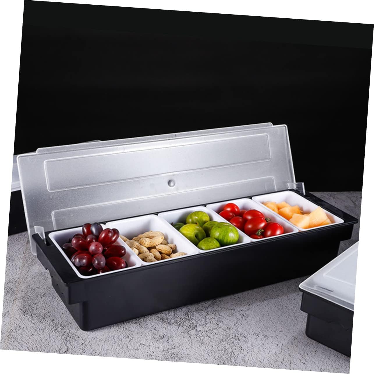 Mikinona Cocktail Fruit Box Salt and Cozy Snack Containers Fruit Trays for Serving Bar Condiment Case