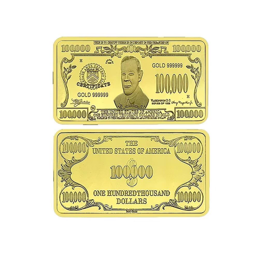 YIQILAFADA 100 000 Dollar Simulated Dollar Bar for Paperweight Movie Prop Novelty Gift