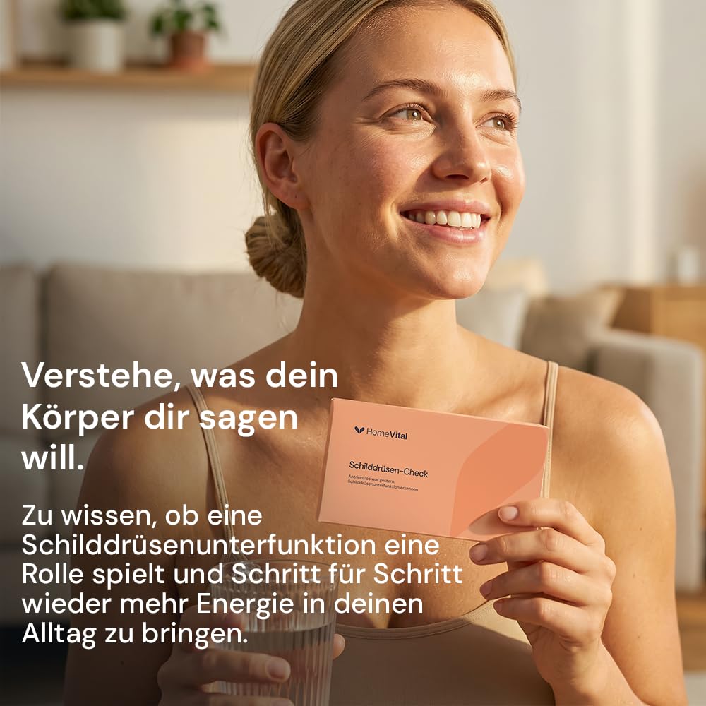 Schilddrüsen Selbsttest für Zuhause - TSH Schnelltest per Blut mit Ergebnis in 10 Minuten I Selbsttest zur Orientierung bei Müdigkeit, Kältegefühl & typischen Anzeichen