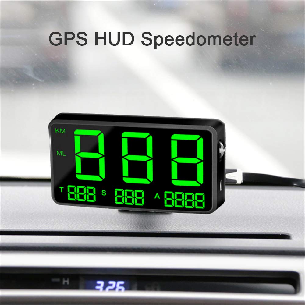 Baceyong Wyświetlacz HUD samochodowy, cyfrowy prędkościomierz GPS z 5,5-calowym ekranem HD