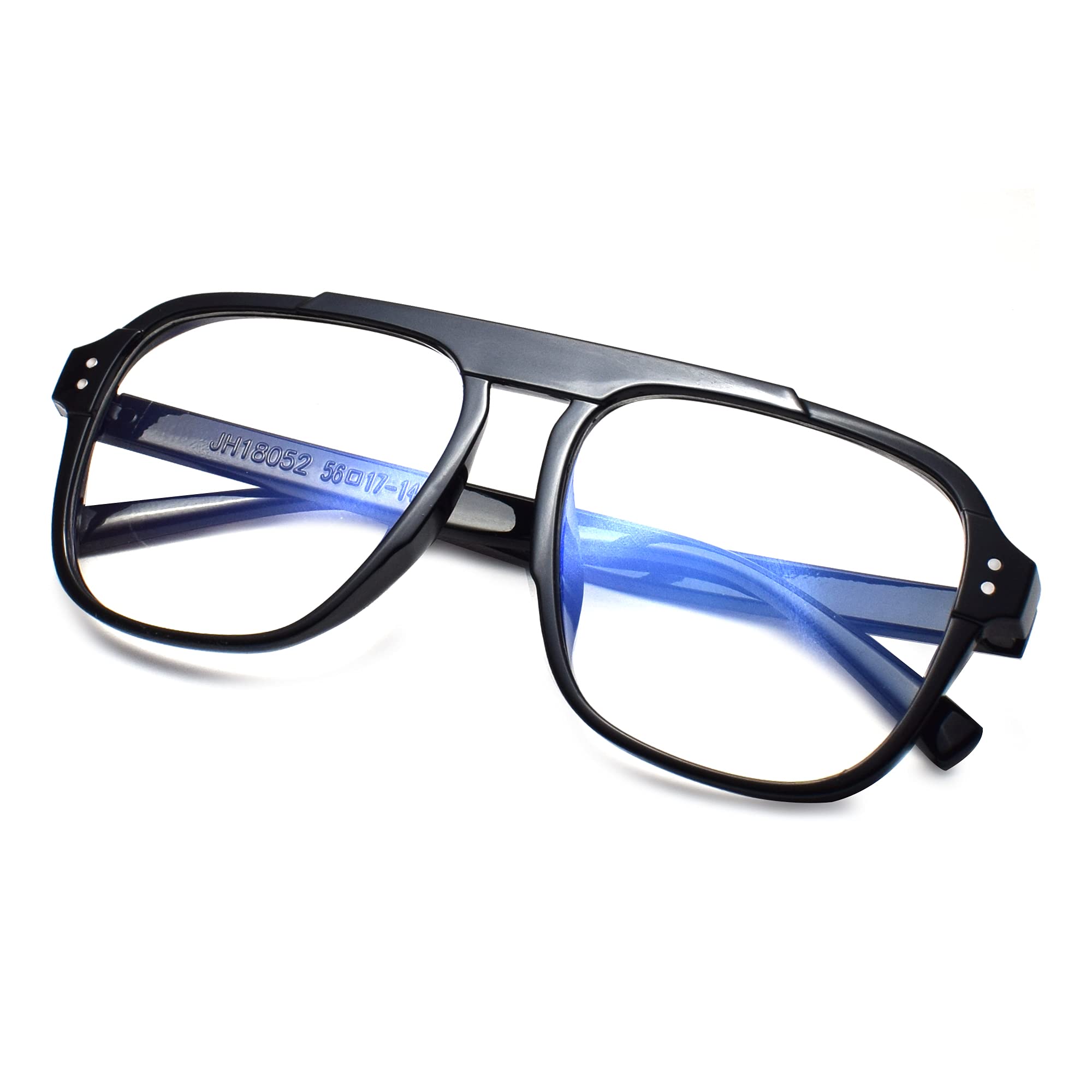 Peter Jones Square Computer Glasses for Men Women with Zero Power Blue Light Blocking Glare Lenses (SIZE LARGE) 18052-image-43