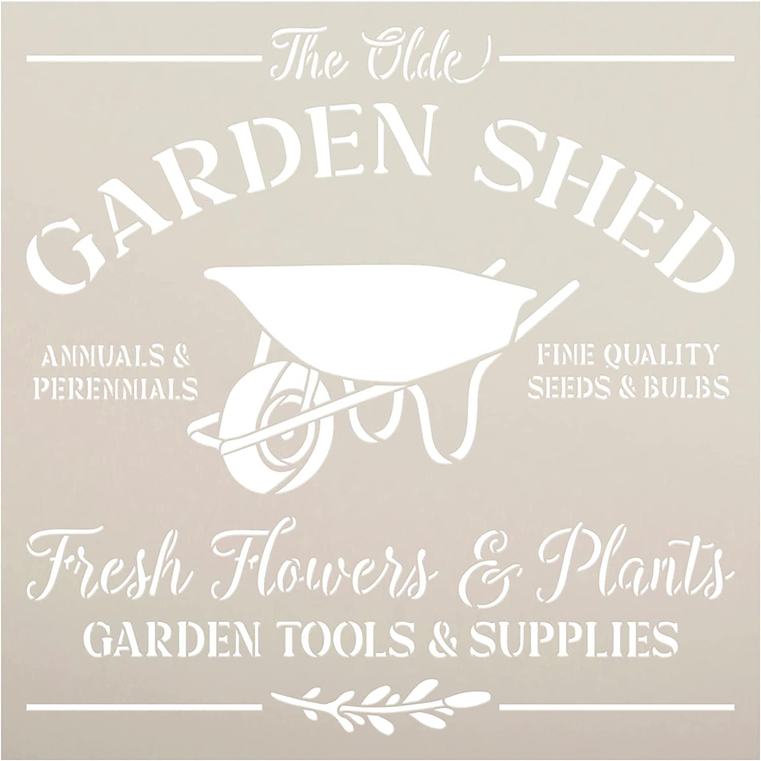 Ivana's The Olde Garden Shed Stencil | Fresh Flowers & Plants | Craft DIY Greenhouse Theme Decor | Easy Painting Idea | Size (12 x 12 inches)