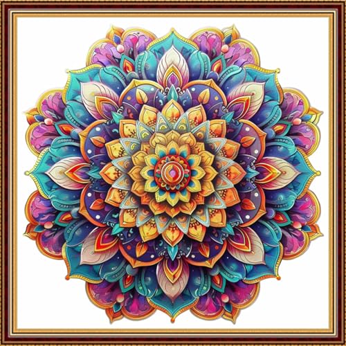 Image of Funart Stamped Cross Stitch Kits for Beginners Full Range of Cross Stitching Preprinted Embroidery Kits for Adults, 11CT Embroidery Pattern Needlepoint Kits- (ArtColors39)