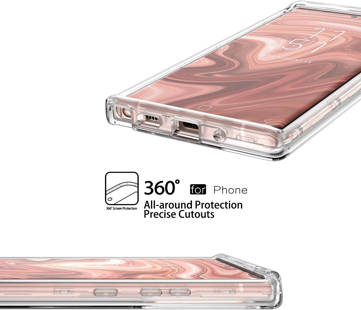WeLoveCase for Galaxy Note 20 Ultra Crystal Clear Case, Cover 3 in 1 Full Body Heavy Duty Protection Shockproof TPU Bumper Protective Case for Samsung Note 20 Ultra 6.9inch Transparent