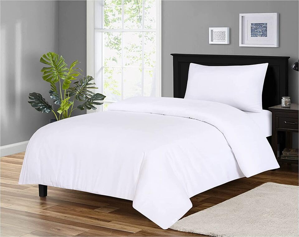 Ev Dekor® DVS729 Duvet Cover Sets White, Soft Microfibre Polyester Single Duvet Cover with Pillow cases - Image 3