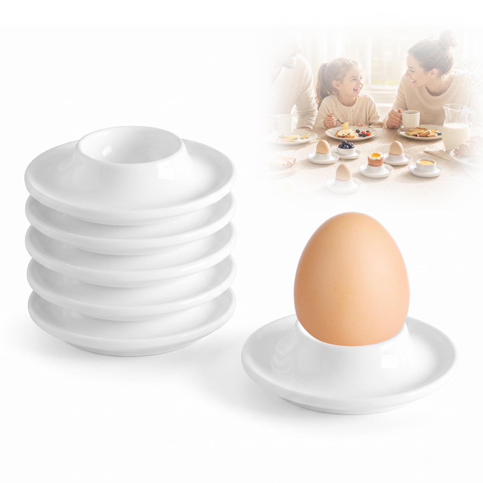 Hueveras de porcelana para desayunos y camping familiar
