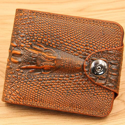 Carteira masculina com fivela magnética e estampa de negócios vintage