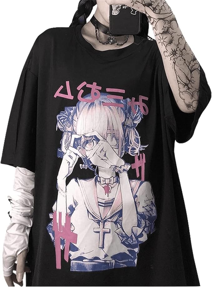 brief chickade Harajuku Women's Short Sleeve T Shirt Japanese Manga Gothic Punk Grunge Sweatshirt E-Girl Anime Preppy Blouse Emo Alt-picture-27