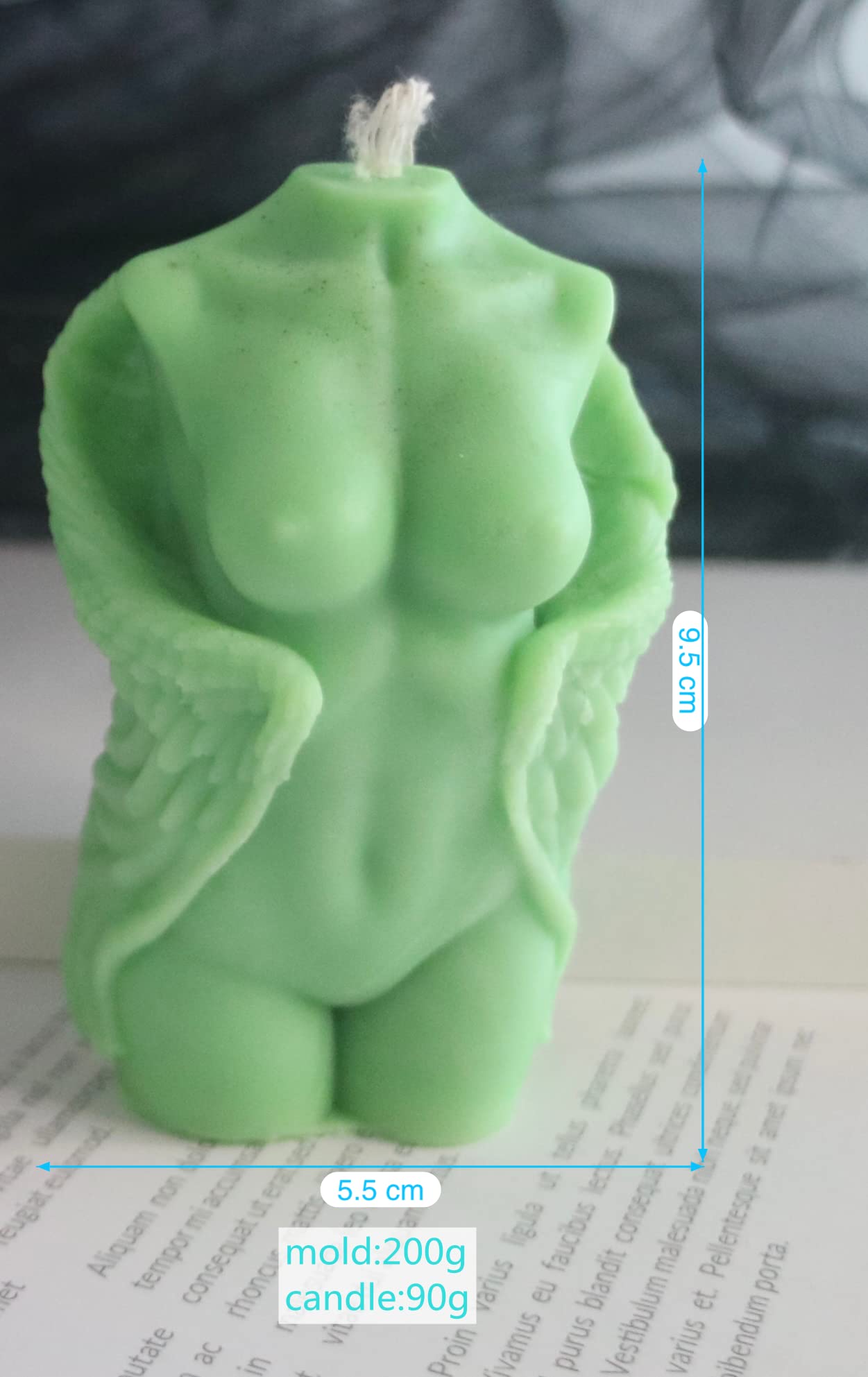 EXCEART Angel Candle Making Silicone Mold | 3D Guardian Statue Wax Mold 5.11x4.92x3.14 Inches