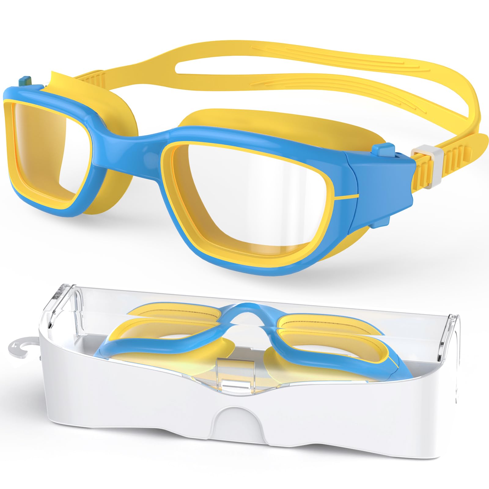 Zeligerstar Schwimmbrille Kinder, Taucherbrille Kinder 6-14 Jahre, Anti-Beschlag UV-Schutz, Kein Auslaufen, Breite Sicht, Schwimmbrillen für Jungen, Mädchen