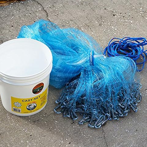 Joy Fish Mullet Cast Net: 1" Sq. Mesh, 5 ft Radius Cover