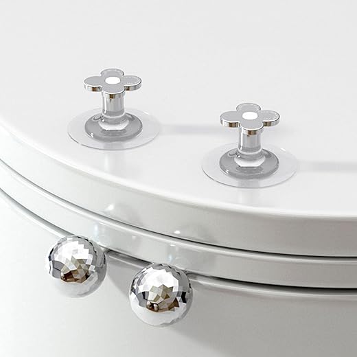 lyxdhyg 4 Stück Toilettensitz Heber, Selbstklebend Klobrille Deckelheber, Tragbarer Deckelheber Lifter, Modischer WC-Sitz-Heber, für Reisen Haus Badezimmer (Silber)