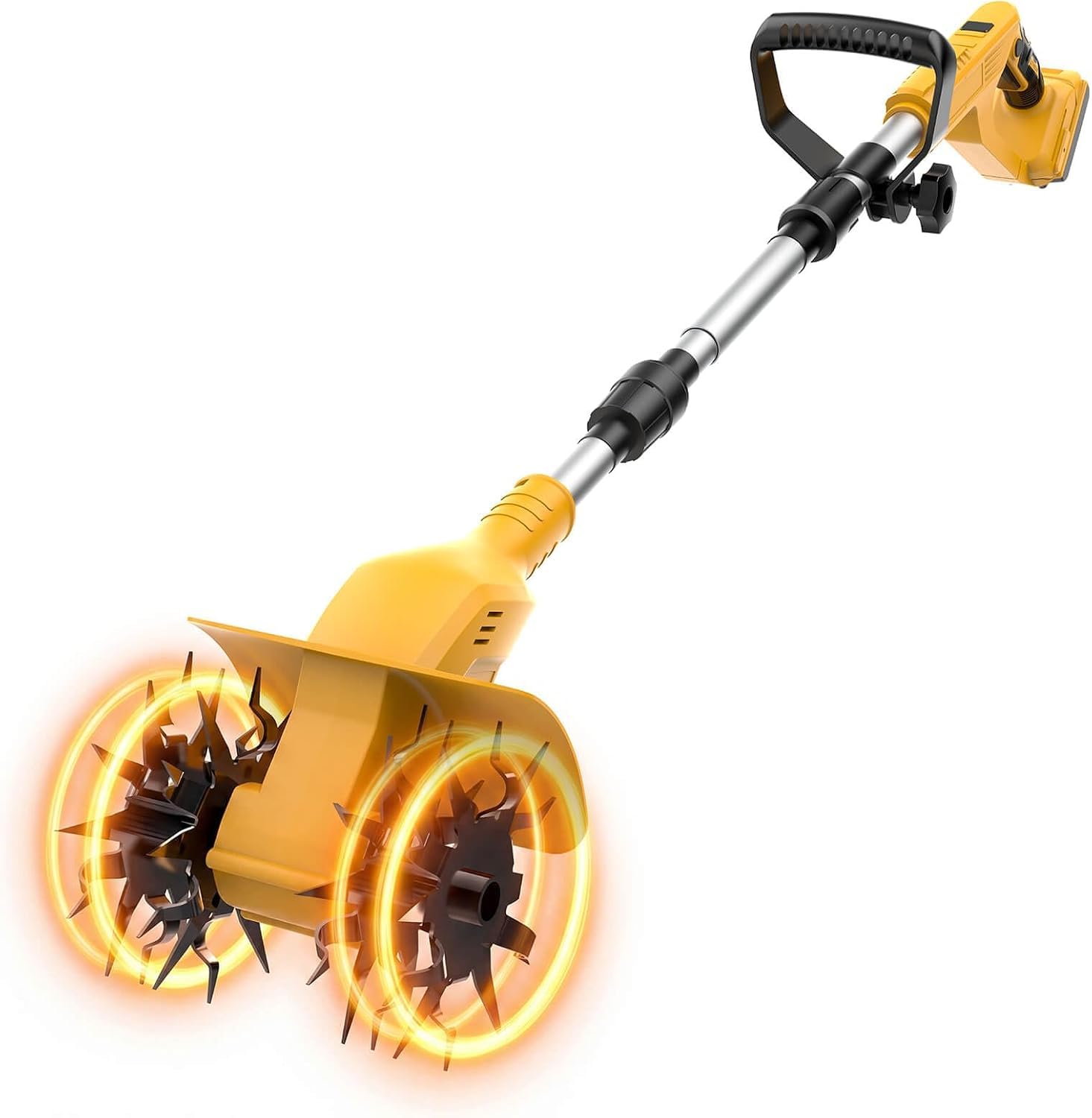 Cordless Garden Tiller & Cultivator Compatible with Dewalt 20V Battery- 9" Width, 6.6" De…