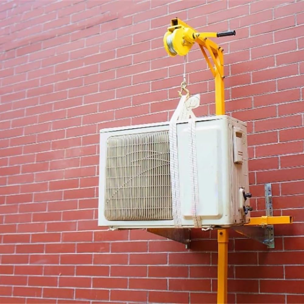 Klimaanlagen-Hebewerkzeug-Set – 150 kg Kapazität Installationshalterung mit manuellem Seilwinde Hebezeug für AC-Montage und komplette Demontage – robustes Design