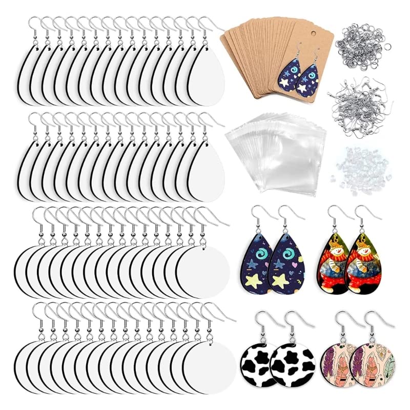 Boucles d'oreilles sublimation et papier kraft pour cadeaux personnalisés