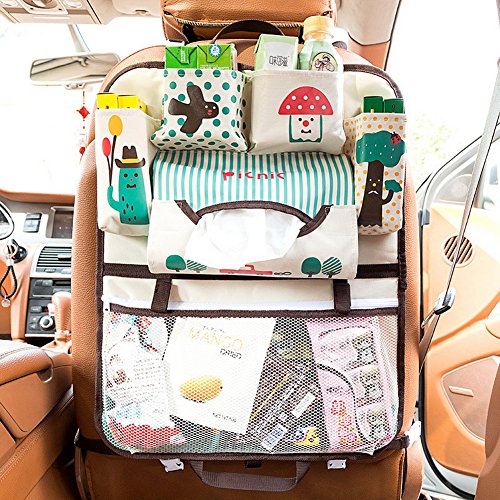 Luxury Backseat Car Organizer For Kids - Auto Seat Back Cover Protector and Storage - Fits Most Different Suv or Car (Blue whale)