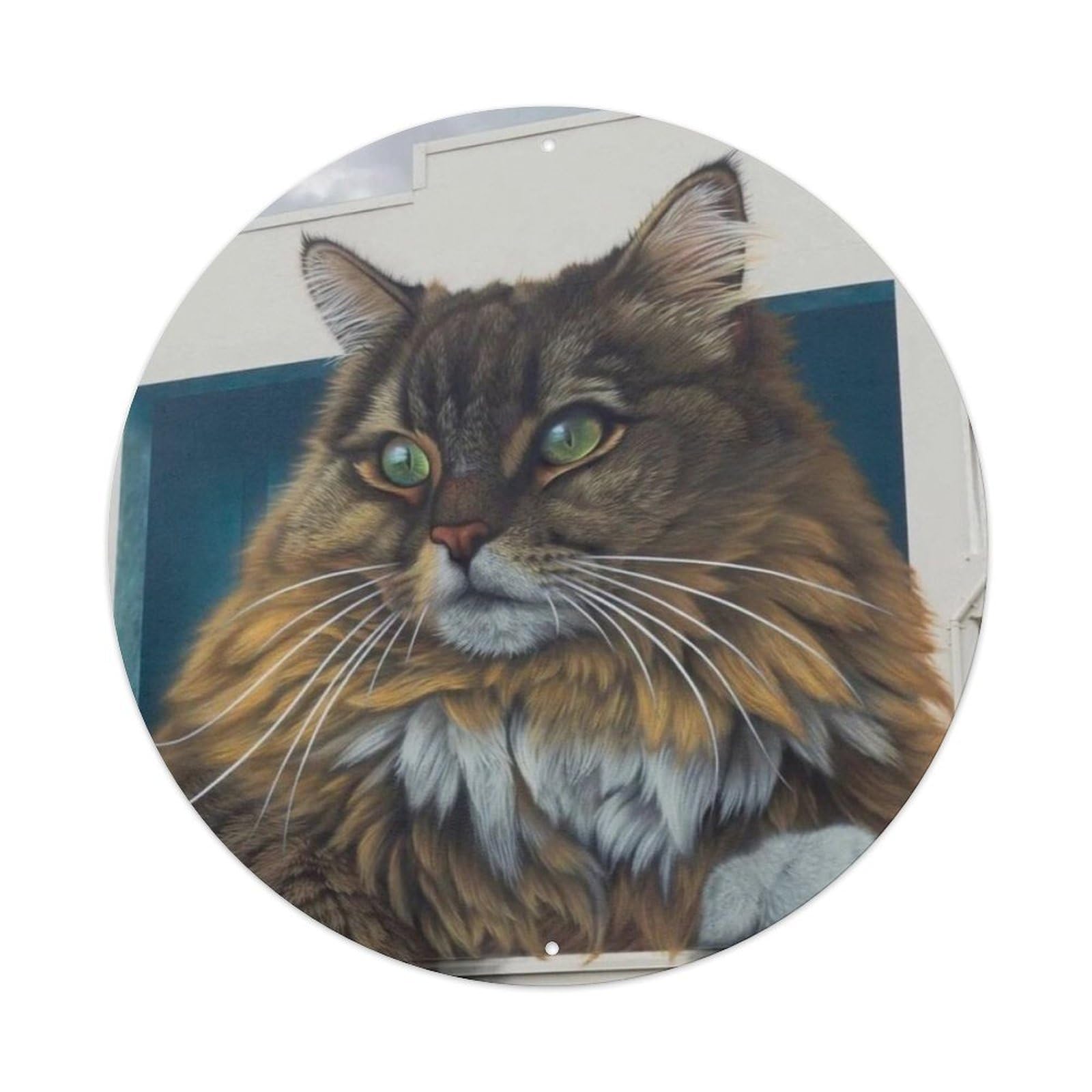Animal Cat on The Wall Metal Tin Sign