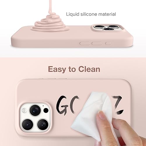 Miniatura 3 de GONEZ Funda de silicona para iPhone 15 Pro Max, compatible con Magsafe, 2 protectores de cámara + 2 protectores de pantalla, forro de microfibra