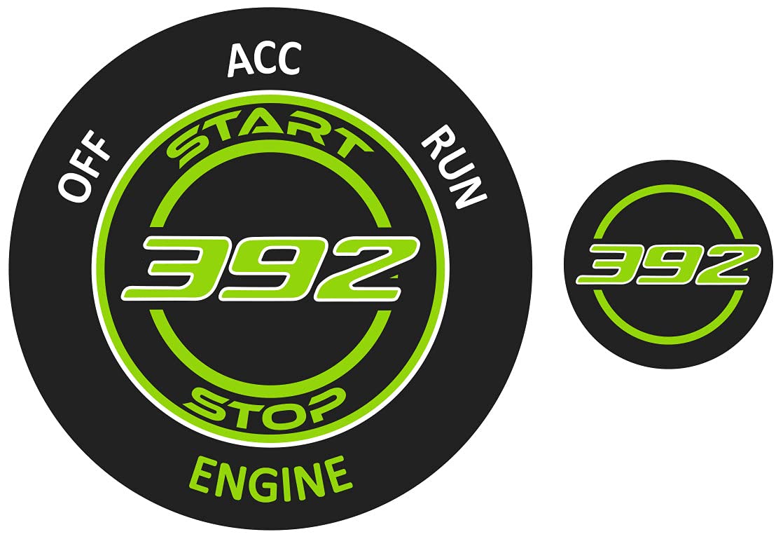 TOOLEPIC Push Start Button Cover for Dodge Challenger Charger Durango Accessories 2015-2025- Engine Start Stop Ignition Switch Kit Interior Accessory for 392 Hemi Style Design Sublime Green