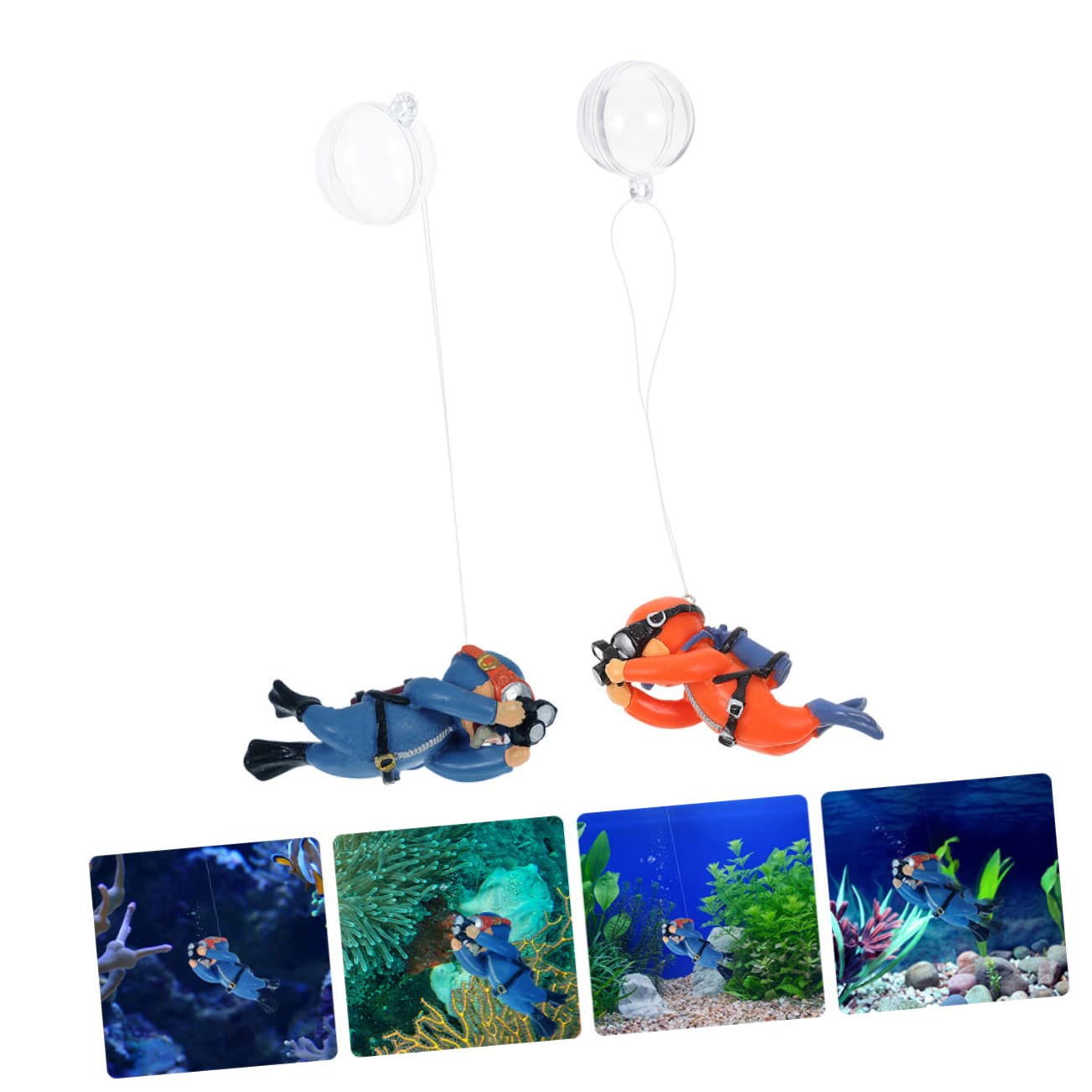 Housoutil 10pièces Ornement Flottant De Plongeur Décoration Aquarium pour Aménagement De Réservoirs Aquatiques Accessoire Naturel Et Ludiques pour Poissons
