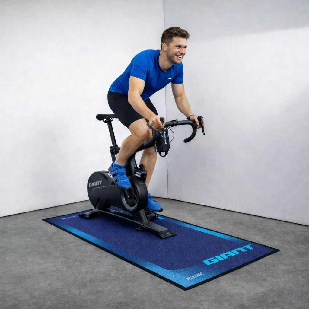 Sixten Fahrrad-Matte für Heimtrainer, 65 x 180 cm, vibrationsdämpfend und geräuschdämpfend, für den Innenbereich, langlebig