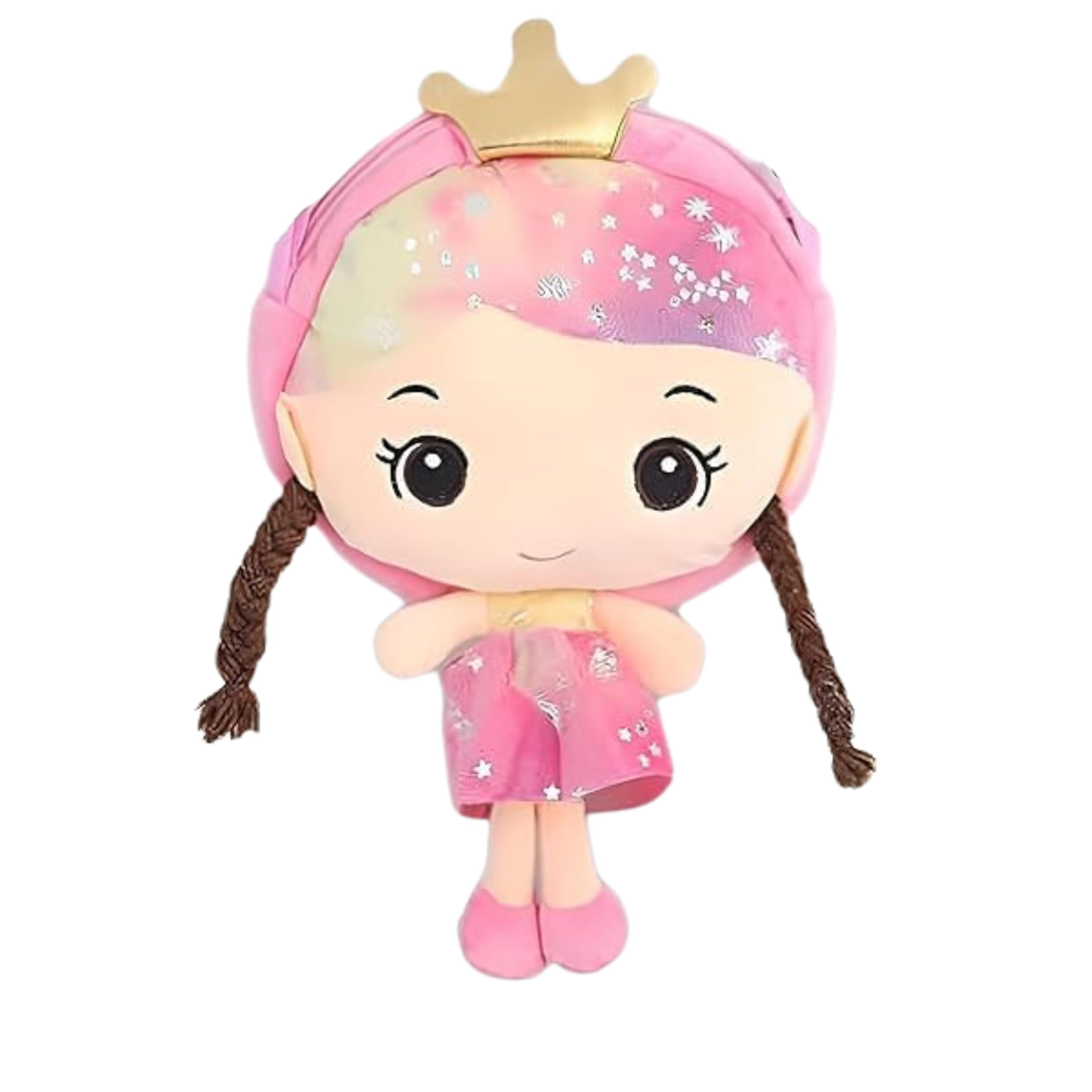 Doll Shape Little Girls Purse Bag Toddler Crossbody Bag | Soft Plush Material Bag for Kids Girls Soft Plush Material Zipper | Baby Backpack | Pink (Pack of -1)-image-34
